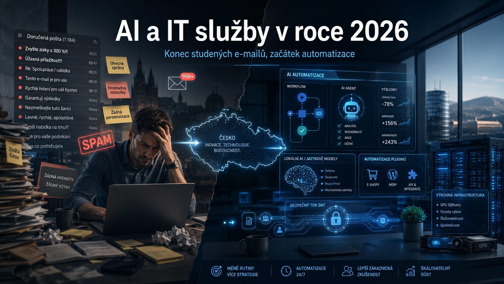 IT služby v roce 2026: AI, automatizace a návrat studených e-mailů z doby před patnácti lety