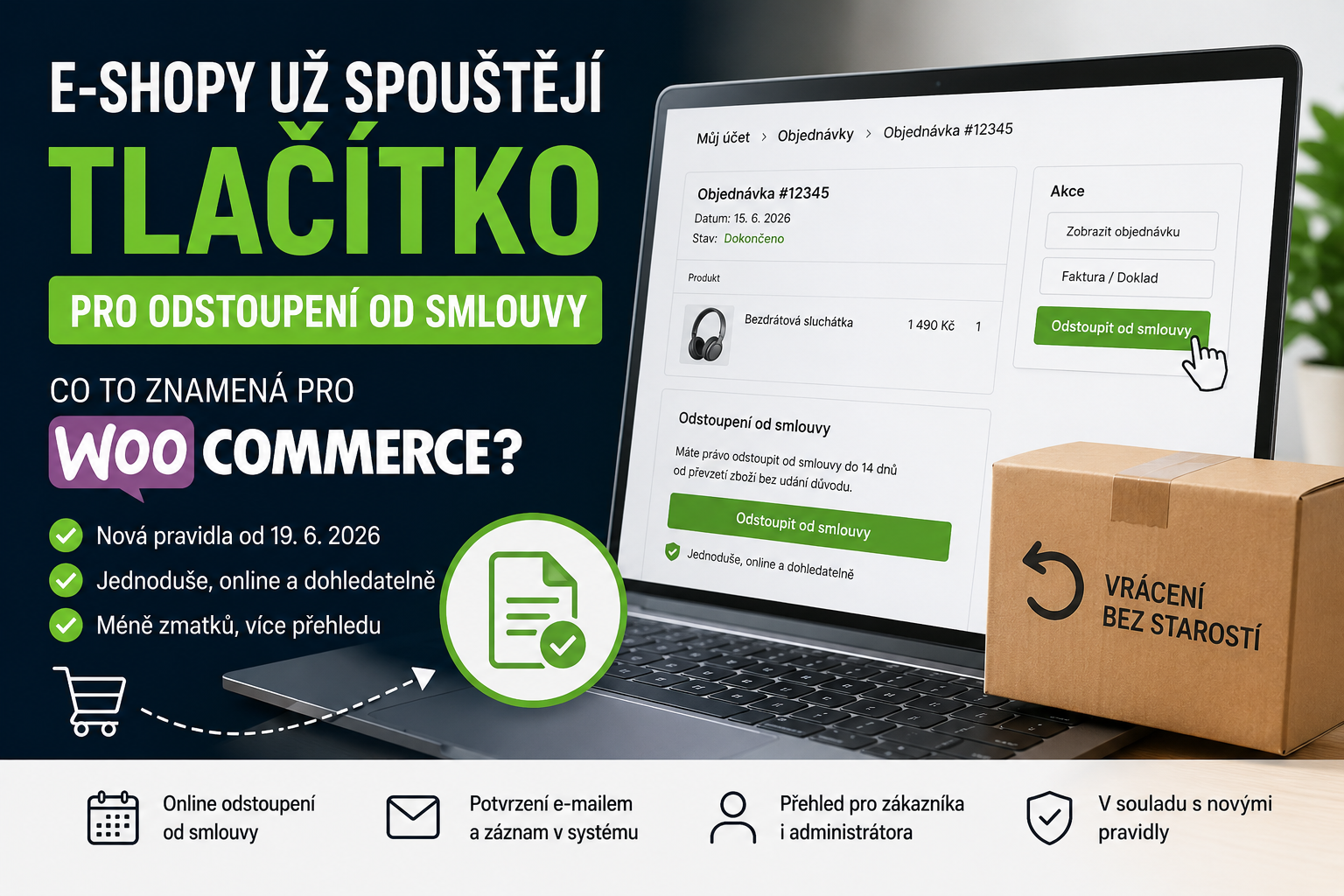 E-shopy už spouštějí tlačítko pro odstoupení od smlouvy. WooCommerce nesmí zůstat pozadu