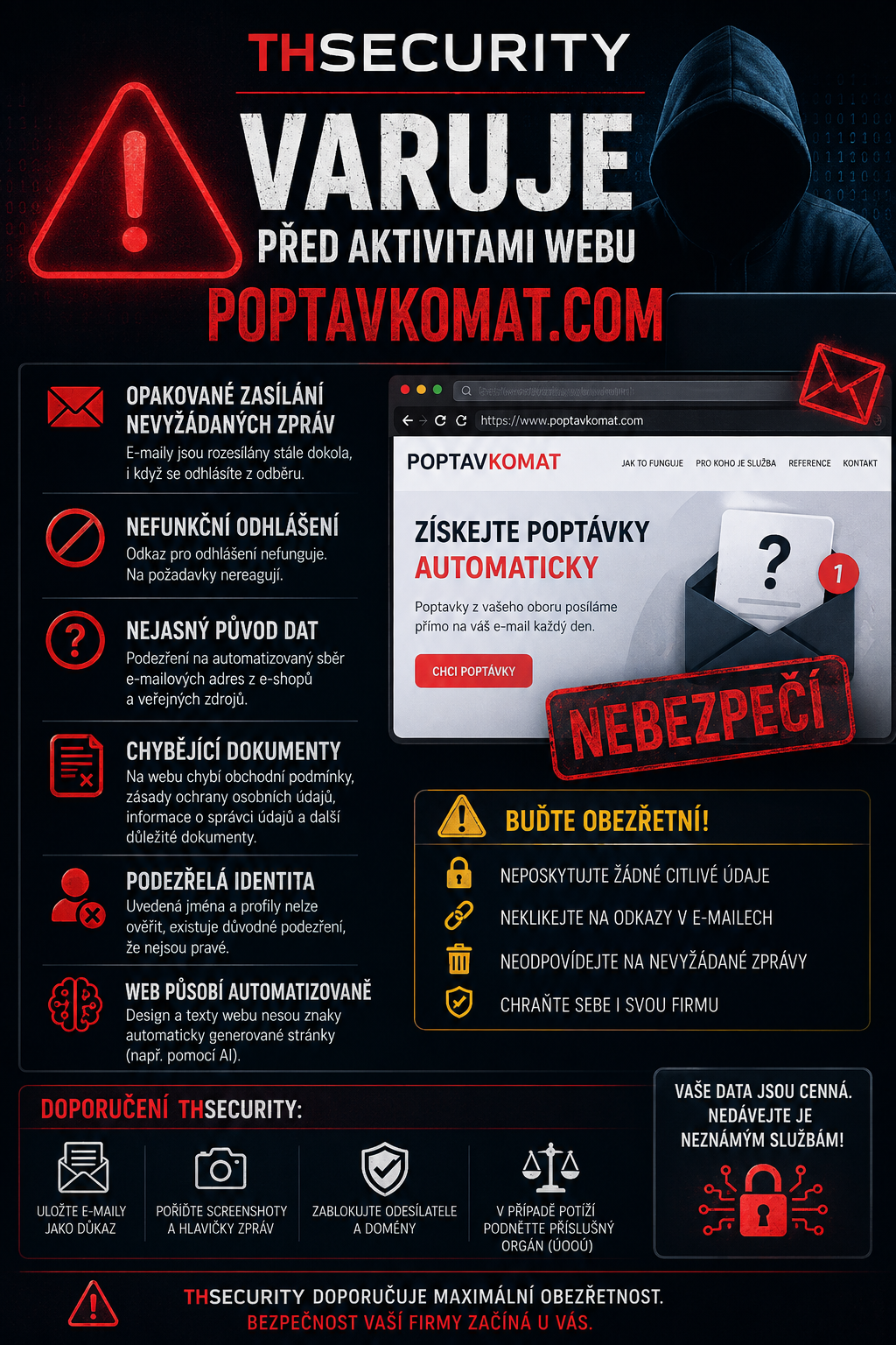 THSECURITY.CZ varuje před webem Poptavkomat.com a opakovaným rozesíláním nevyžádaných zpráv