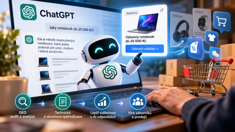 ChatGPT Ads mění e-commerce. GEO optimalizace může být levnější cestou k zákazníkům